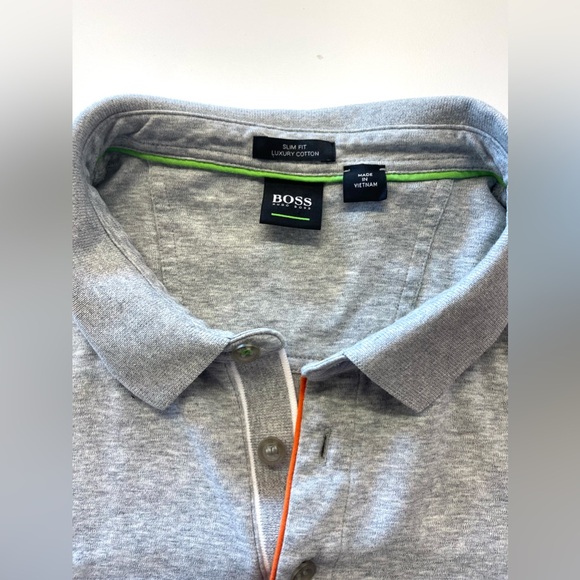 Men’s Hugo Boss Grey and Orange Polo Shirt XXL - Picture 3 of 6
